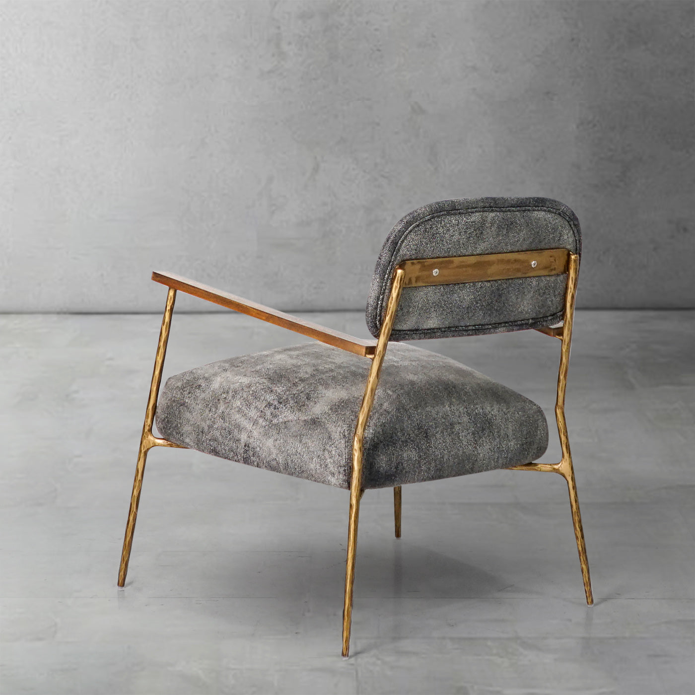 Thaddeus Grey Pearl Grain Leather Armchair