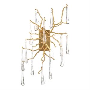 Brass and Glass 2-Light Wall Sconce