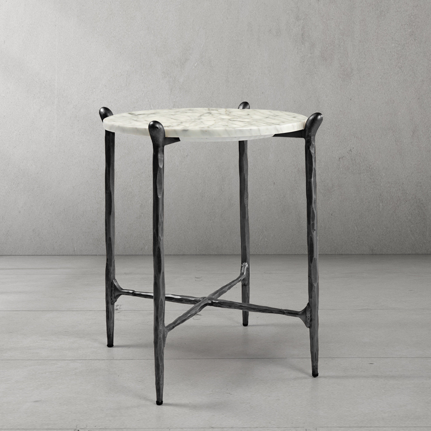 Thaddeus Round  Horn Marble Coffee Table & Side Table