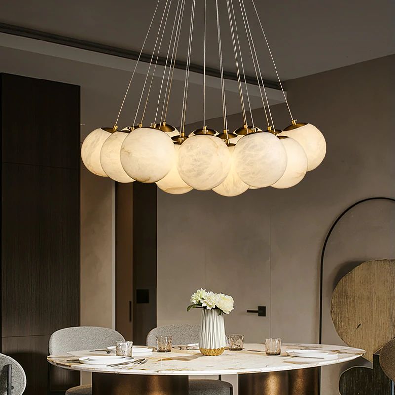 Bosso Alabaster Ball Multi-lights Chandelier