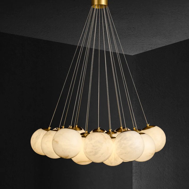 Bosso Alabaster Ball Multi-lights Chandelier