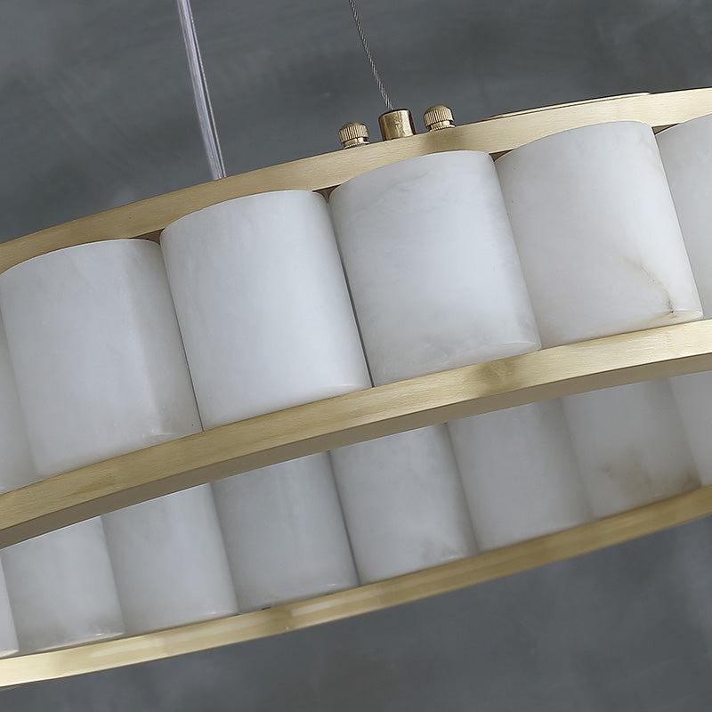 Melonie Alabaster Circle Chandeliers
