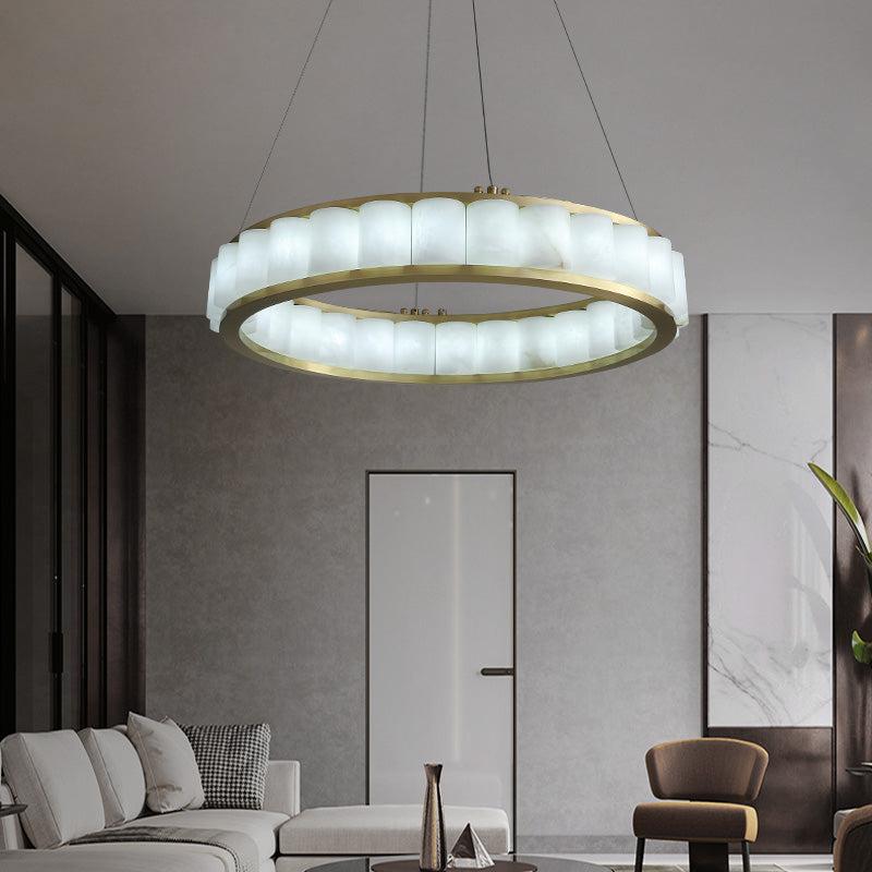 Melonie Alabaster Circle Chandeliers