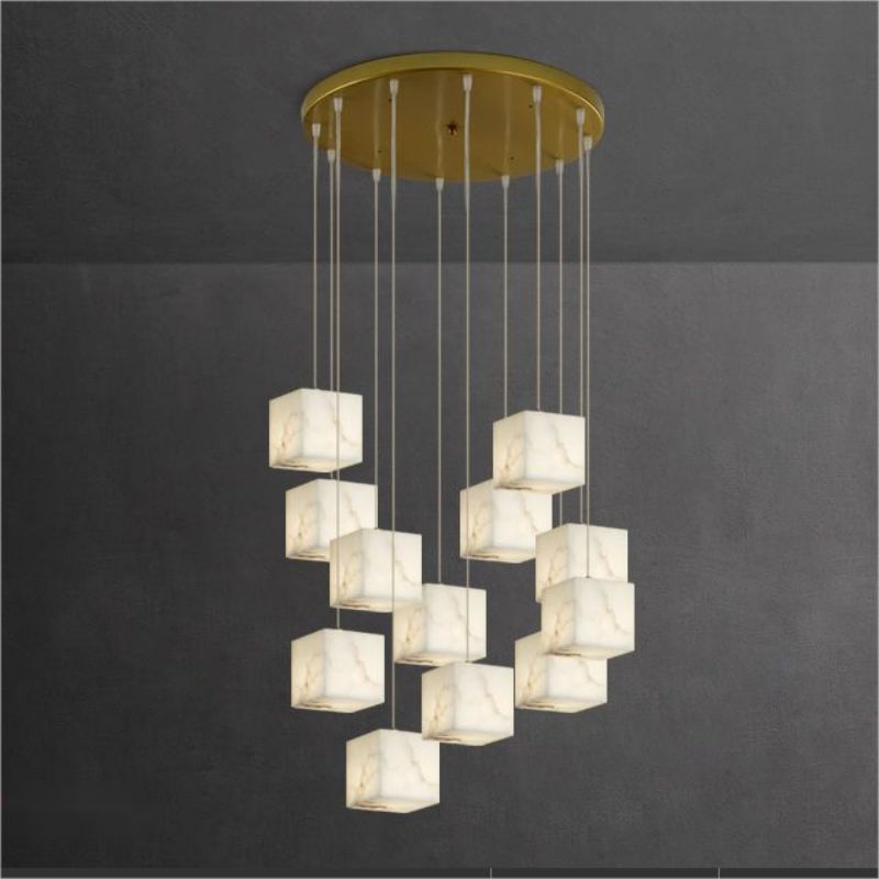 Emerson Alabaster-Box Round Chandelier