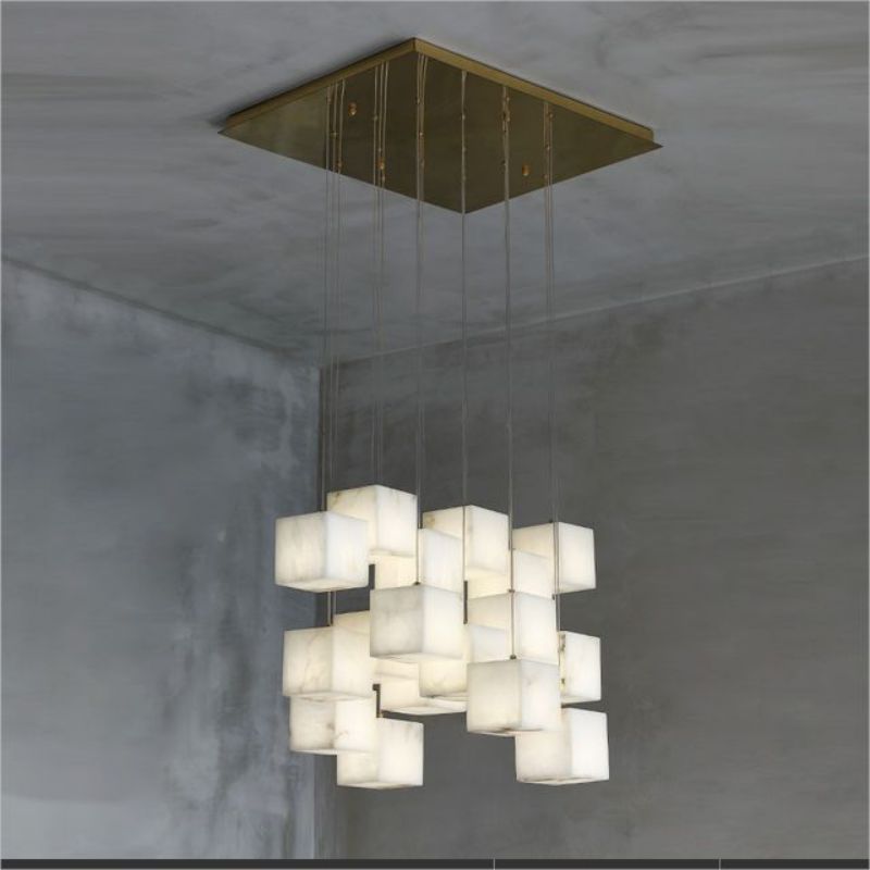 Emerson Alabaster-Box Square Chandelier