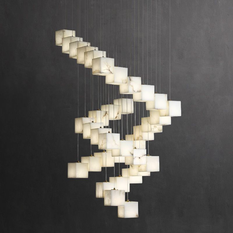 Emerson Alabaster-Box Square Chandelier