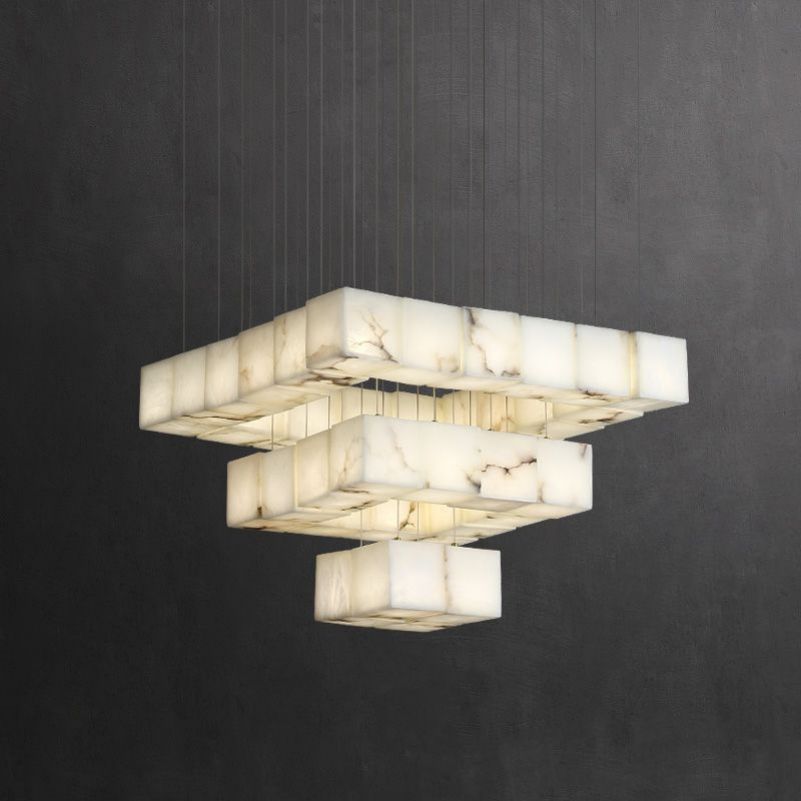 Emerson Alabaster-Box Square Chandelier