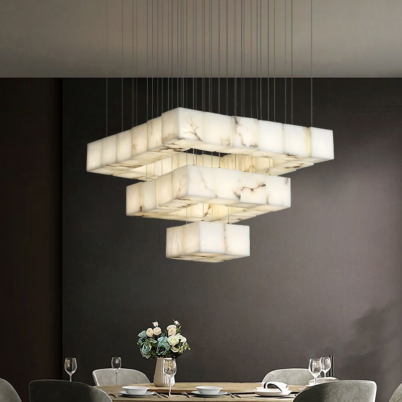 Emerson Alabaster-Box Square Chandelier