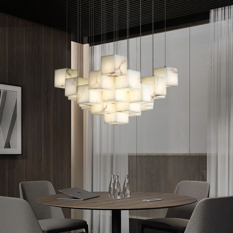 Emerson Alabaster-Box Square Chandelier