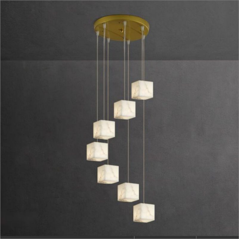 Emerson Alabaster-Box Round Chandelier