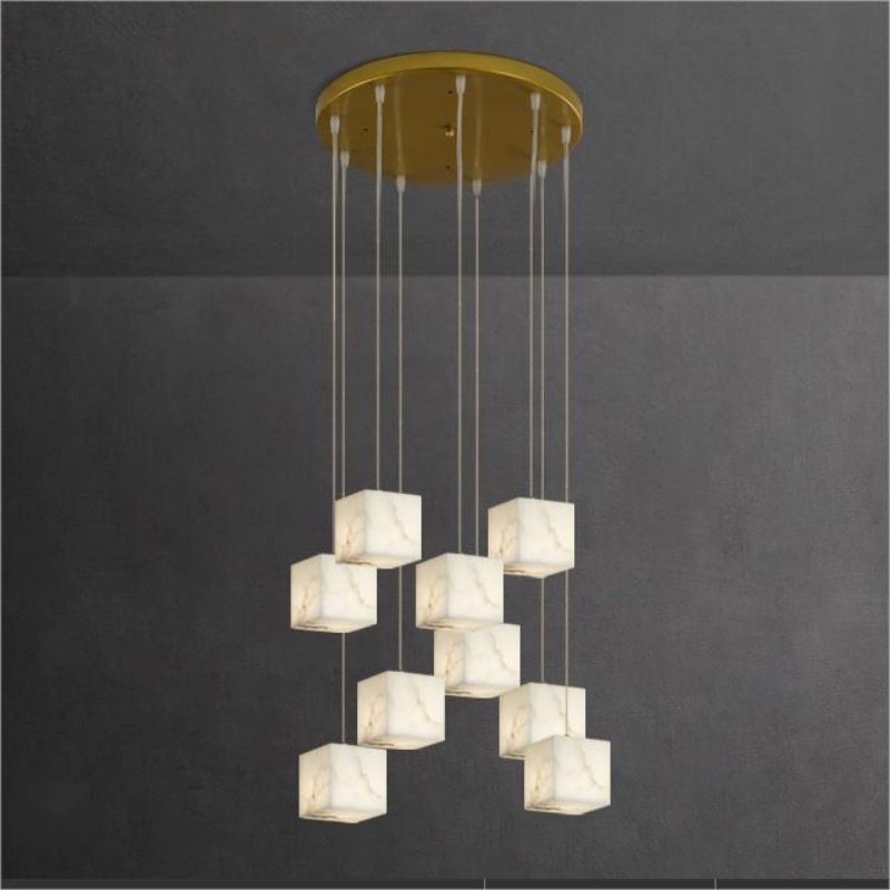 Emerson Alabaster-Box Round Chandelier