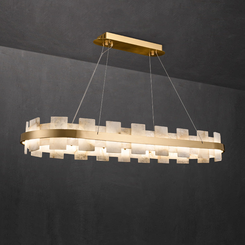 Anita Alabaster Oval Chandelier