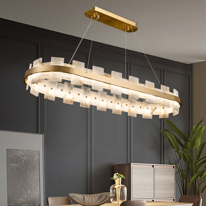 Anita Alabaster Oval Chandelier