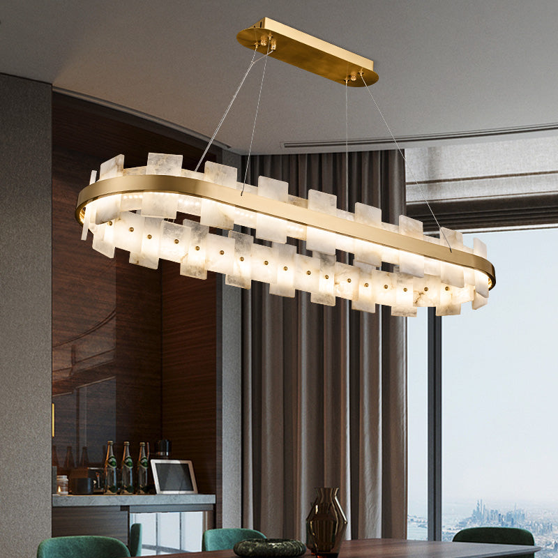 Anita Alabaster Oval Chandelier