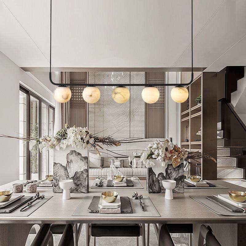 Bosso Alabaster Ball Linear Chandelier
