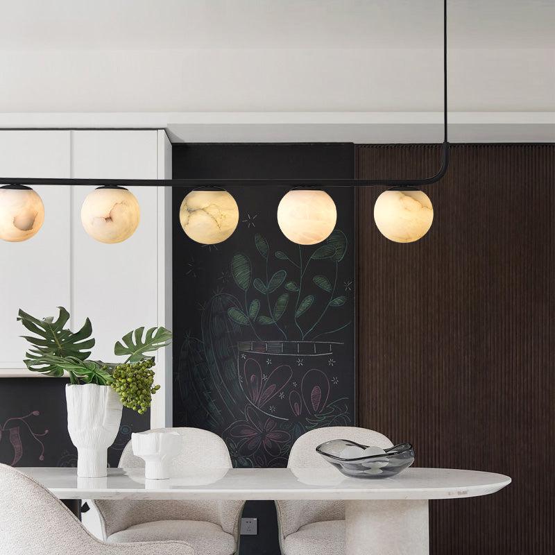 Bosso Alabaster Ball Linear Chandelier