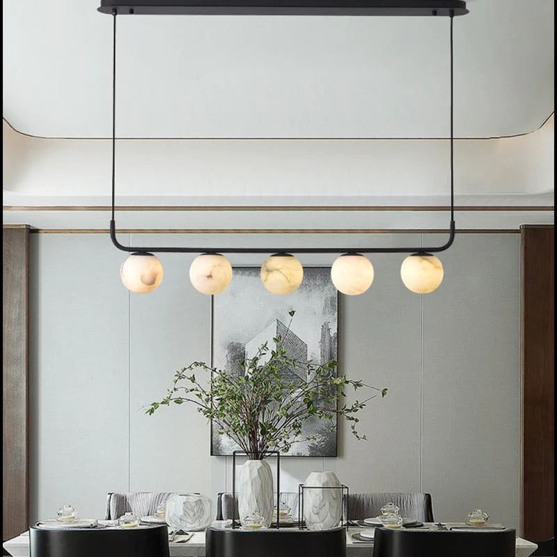 Bosso Alabaster Ball Linear Chandelier