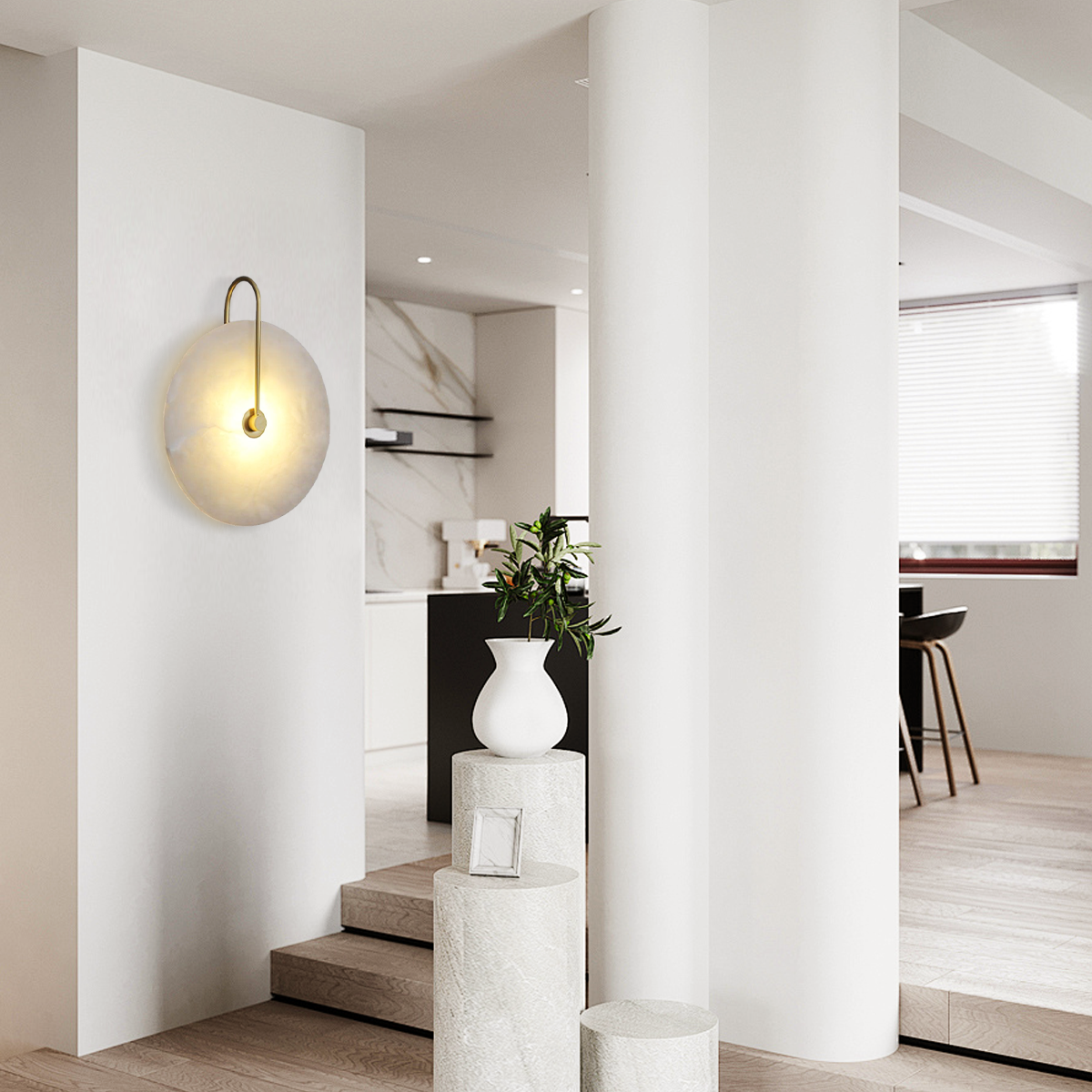 Alabaster LED Wall Lamp 6''/8''/10''/12'' - Luxehomezone