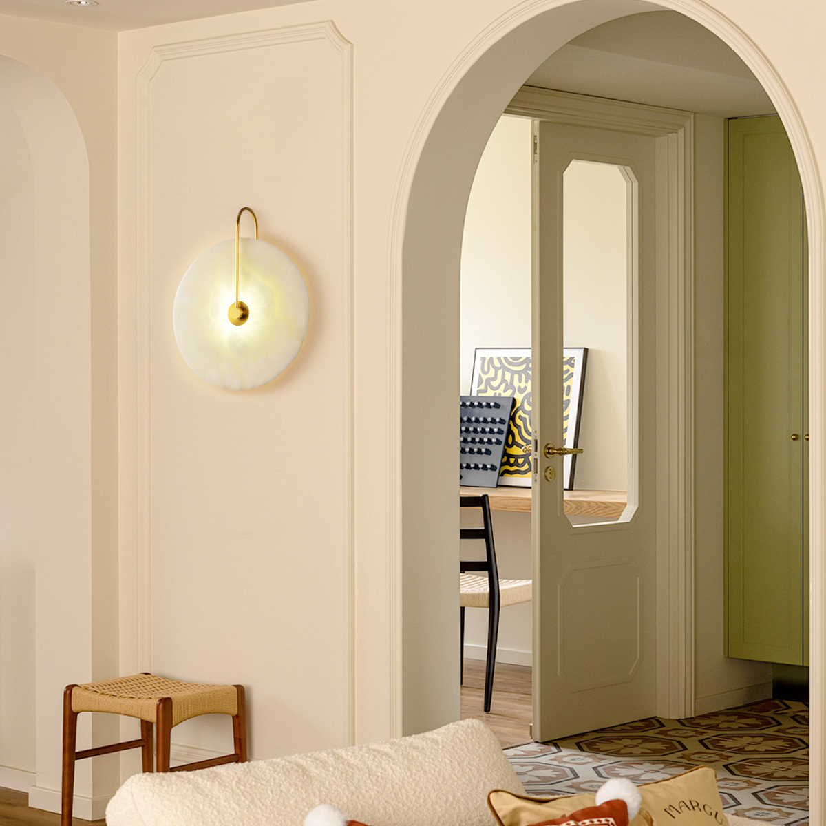 Alabaster LED Wall Lamp 6''/8''/10''/12'' - Luxehomezone