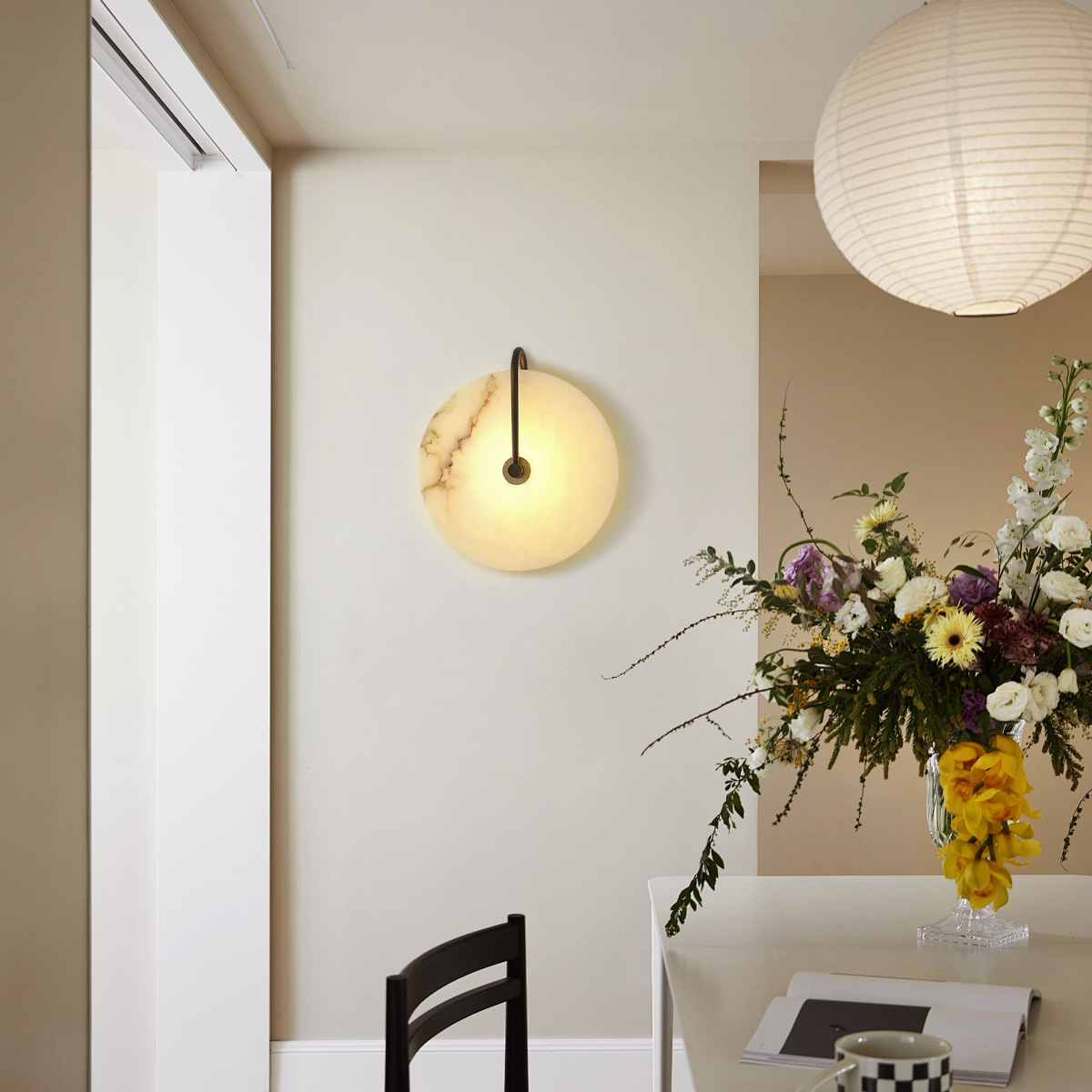 Alabaster LED Wall Lamp 6''/8''/10''/12'' - Luxehomezone