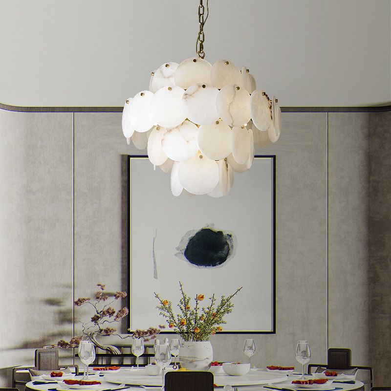 Trinidad Alabaster Round Multi-Tier Chandelier