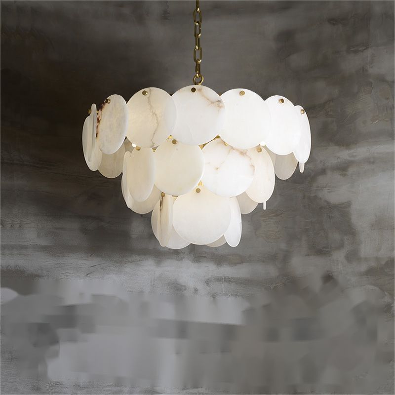 Trinidad Alabaster Round Multi-Tier Chandelier