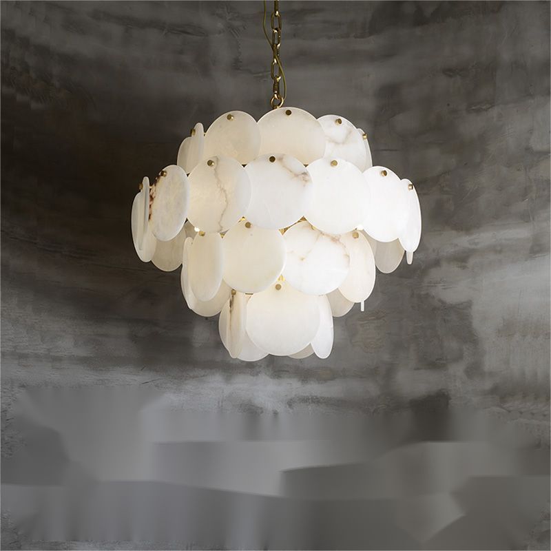 Trinidad Alabaster Round Multi-Tier Chandelier