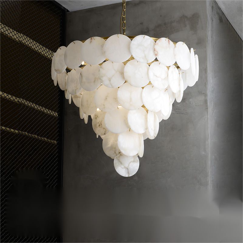 Trinidad Alabaster Round Multi-Tier Chandelier