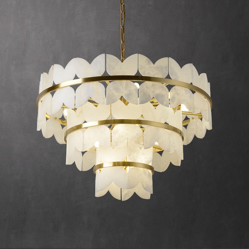 Galadriel Alabaster Multi-Tier Butterfly Round Chandelier