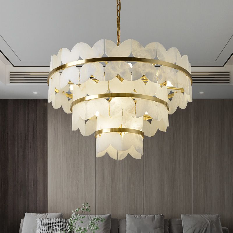 Galadriel Alabaster Multi-Tier Butterfly Round Chandelier