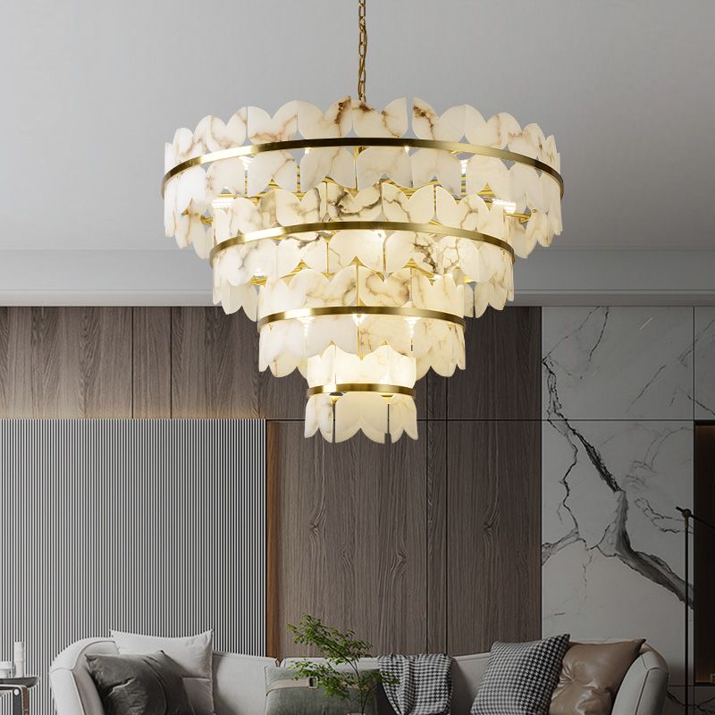 Galadriel Alabaster Multi-Tier Butterfly Round Chandelier