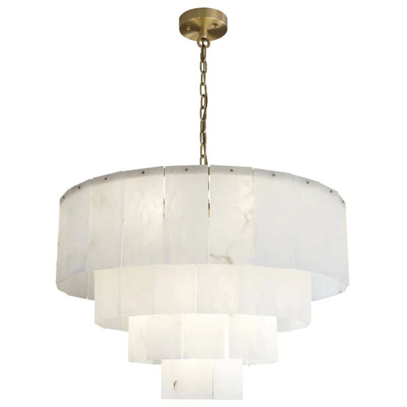 Galadriel Alabaster 3-Tire Round Chandelier 31"