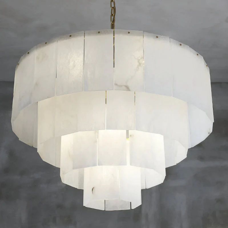 Galadriel Alabaster 3-Tire Round Chandelier 31"