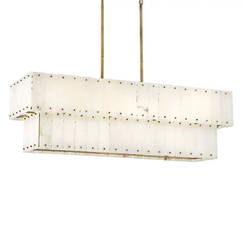 Rancho Alabaster 2-Tier Rectangle Chandelier 48"
