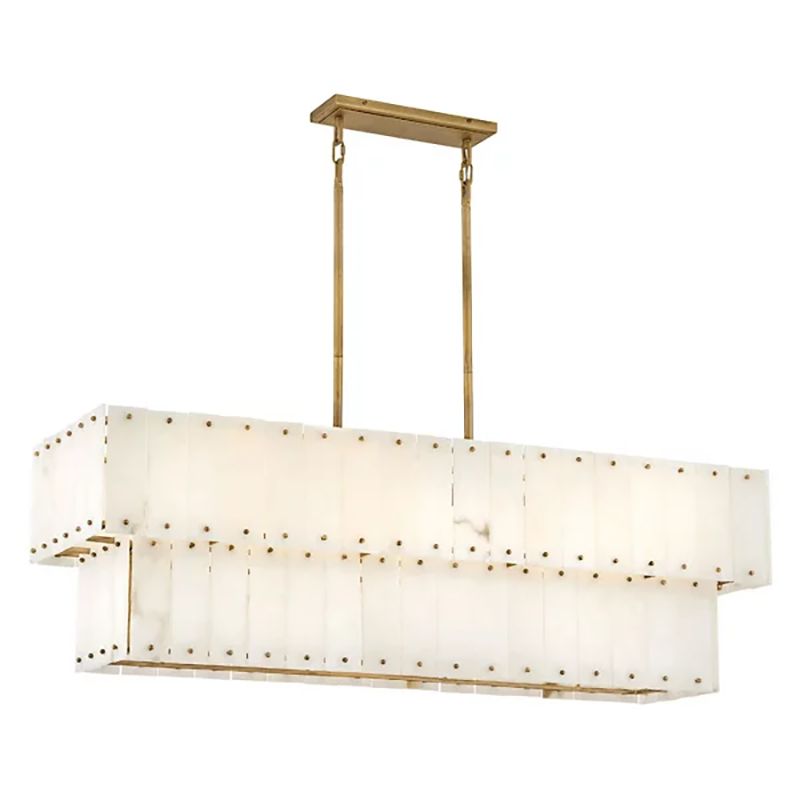 Rancho Alabaster 2-Tier Rectangle Chandelier 48"