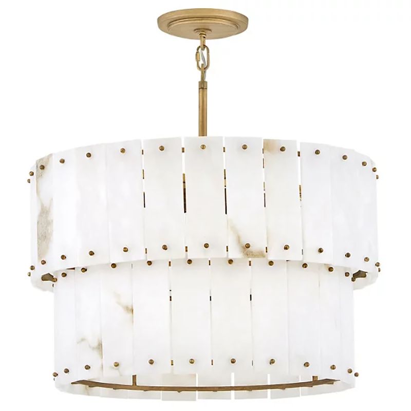 Rancho Alabaster 2-Tier Round Chandelier 34"
