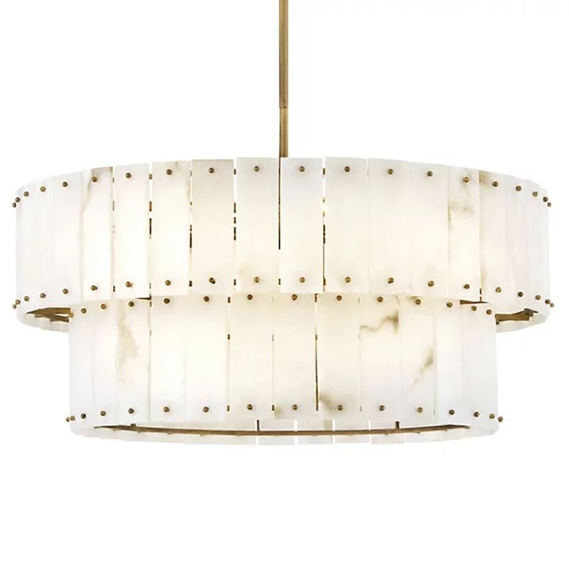 Rancho Alabaster 2-Tier Round Chandelier 34"