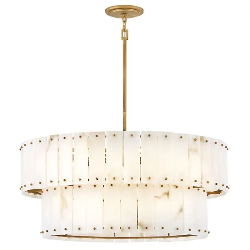 Rancho Alabaster 2-Tier Round Chandelier 34"
