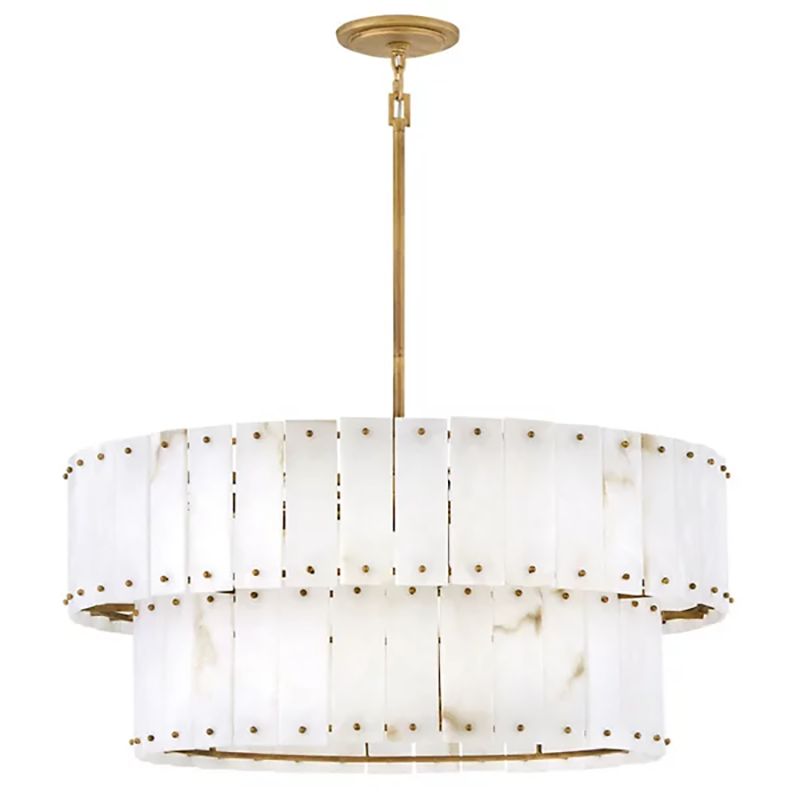 Rancho Alabaster 2-Tier Round Chandelier 34"