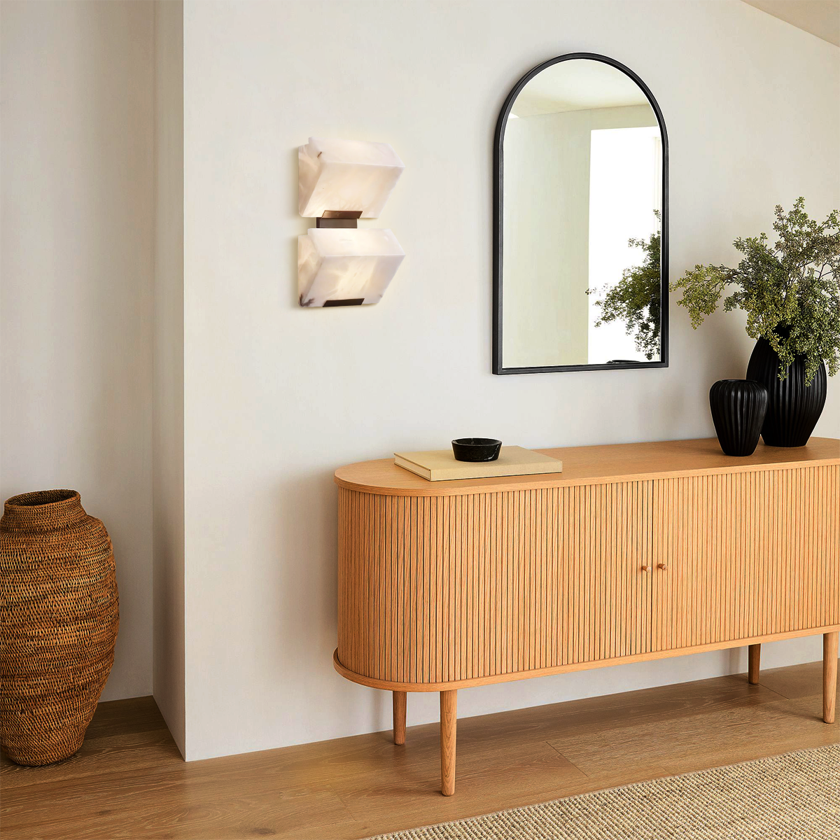 Alabaster Staircase Wall Sconce - Alabaster, Alabaster Wall Lamp-1-Luxehomezone