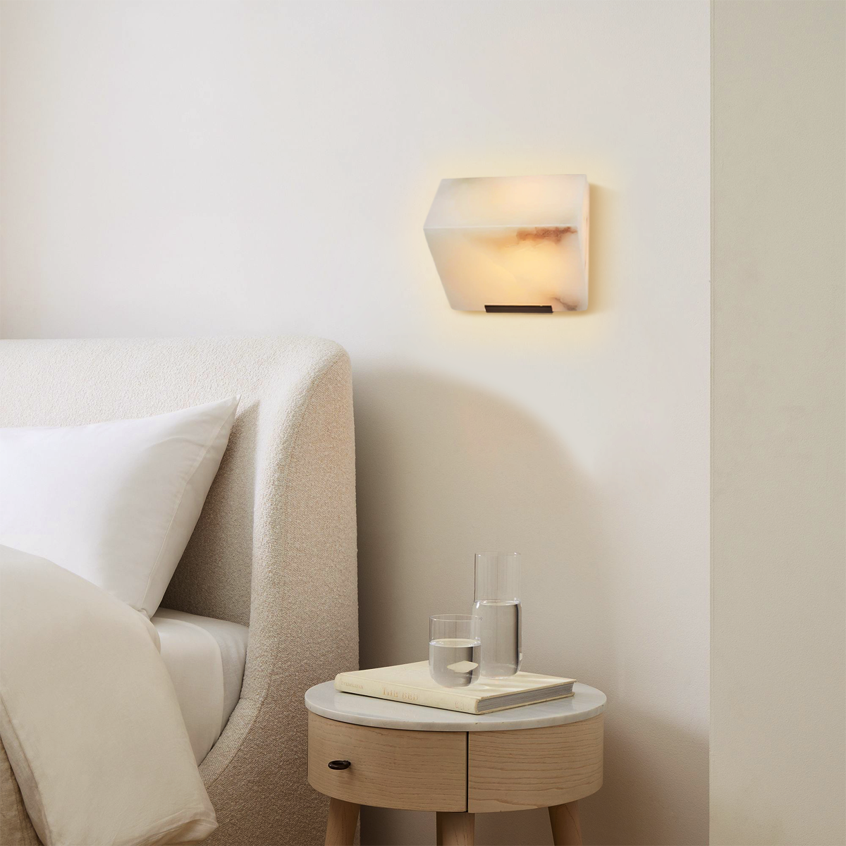 Alabaster Staircase Wall Sconce - Alabaster, Alabaster Wall Lamp-1-Luxehomezone