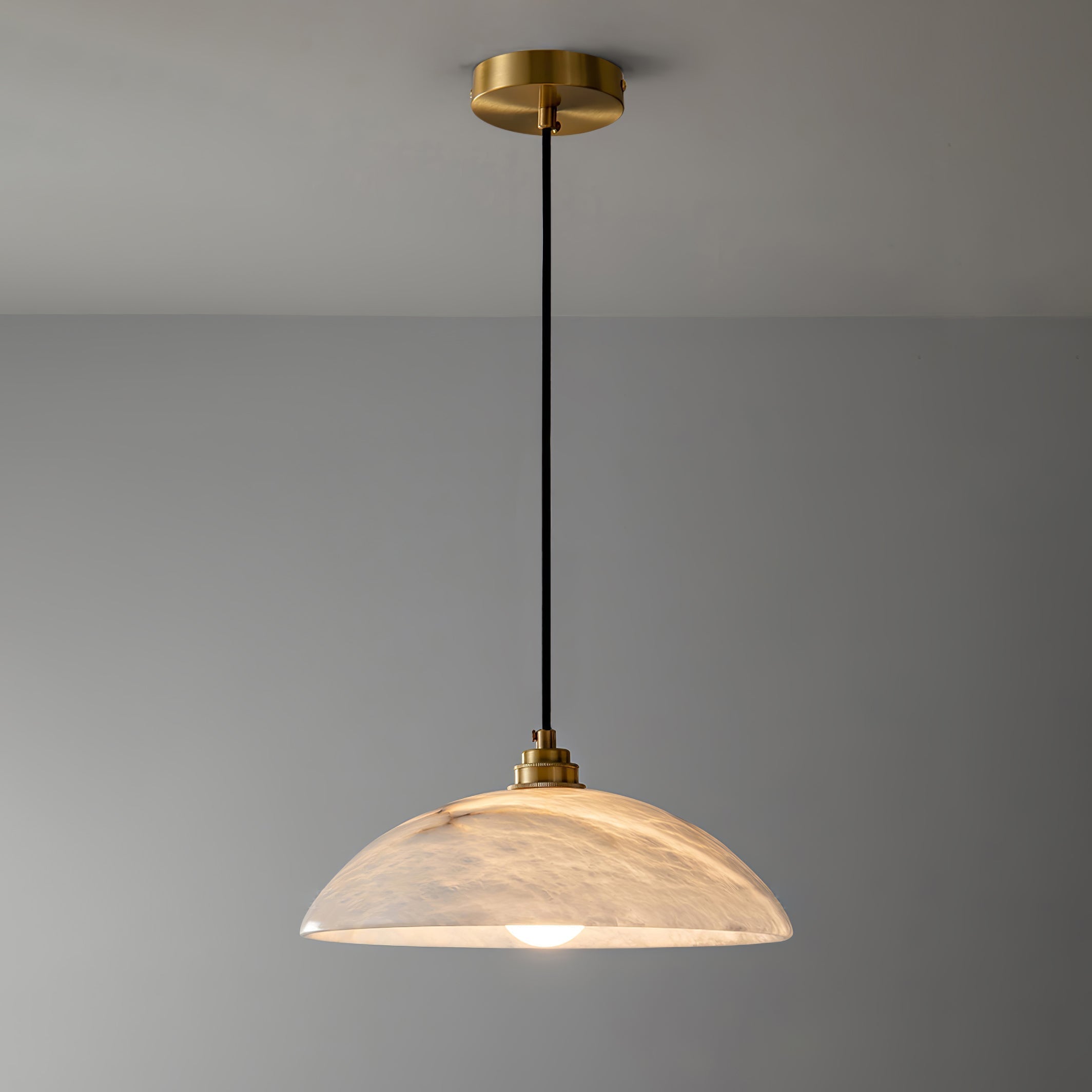 Alabaster Dome Pendant Light - Alabaster globe light, Ambient lighting, Artistic pendant light, Custom lighting, Decorative lighting, Designer lighting, Dining room lighting, High ceiling lighting, High-end lighting, Innovative lighting, Luxury lighting, Modern chandelier, Modern pendant lighting, Sophisticated lighting, Stylish pendant light- Pendant Light1-Luxehomezone