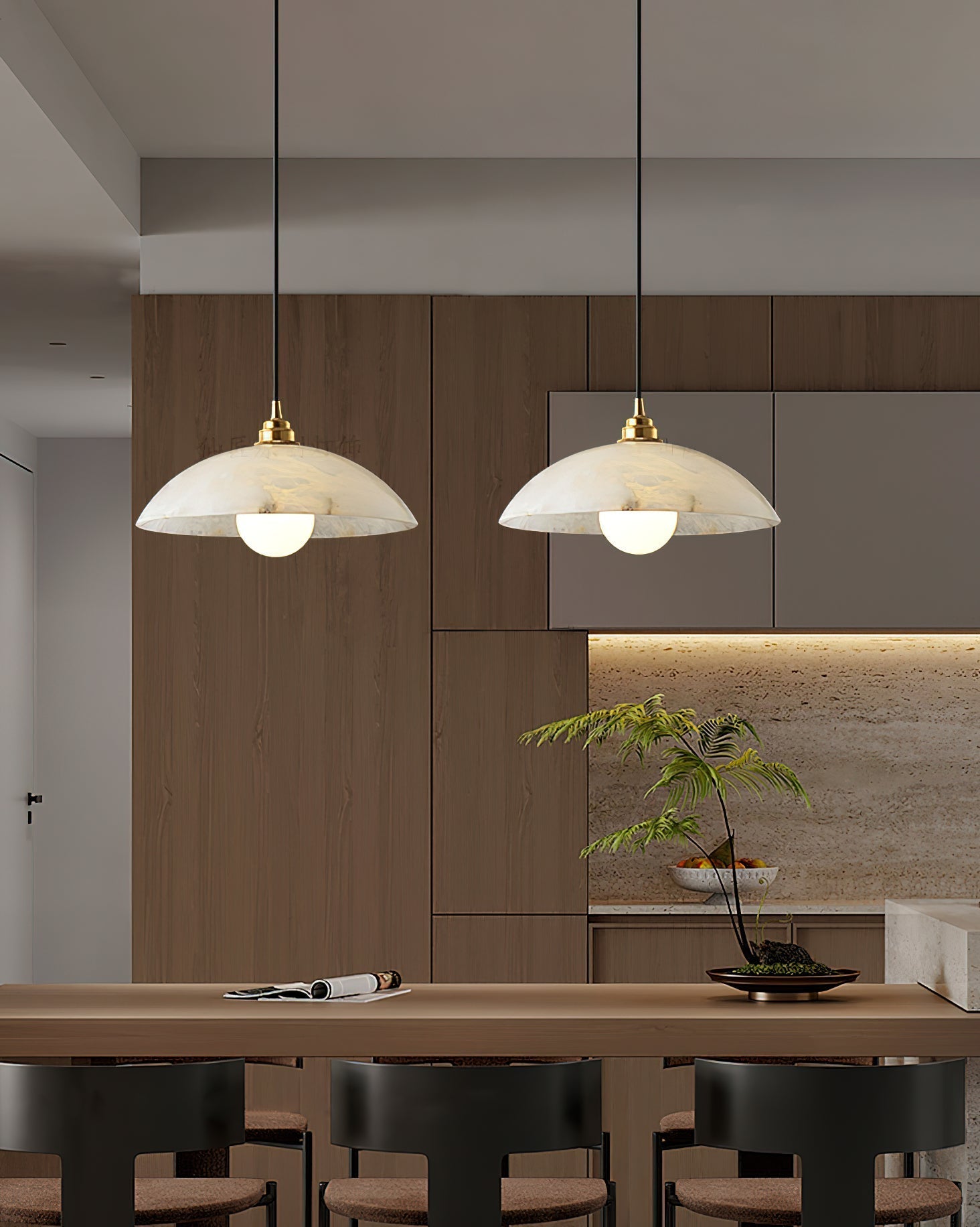 Alabaster Dome Pendant Light - Alabaster globe light, Ambient lighting, Artistic pendant light, Custom lighting, Decorative lighting, Designer lighting, Dining room lighting, High ceiling lighting, High-end lighting, Innovative lighting, Luxury lighting, Modern chandelier, Modern pendant lighting, Sophisticated lighting, Stylish pendant light- Pendant Light1-Luxehomezone