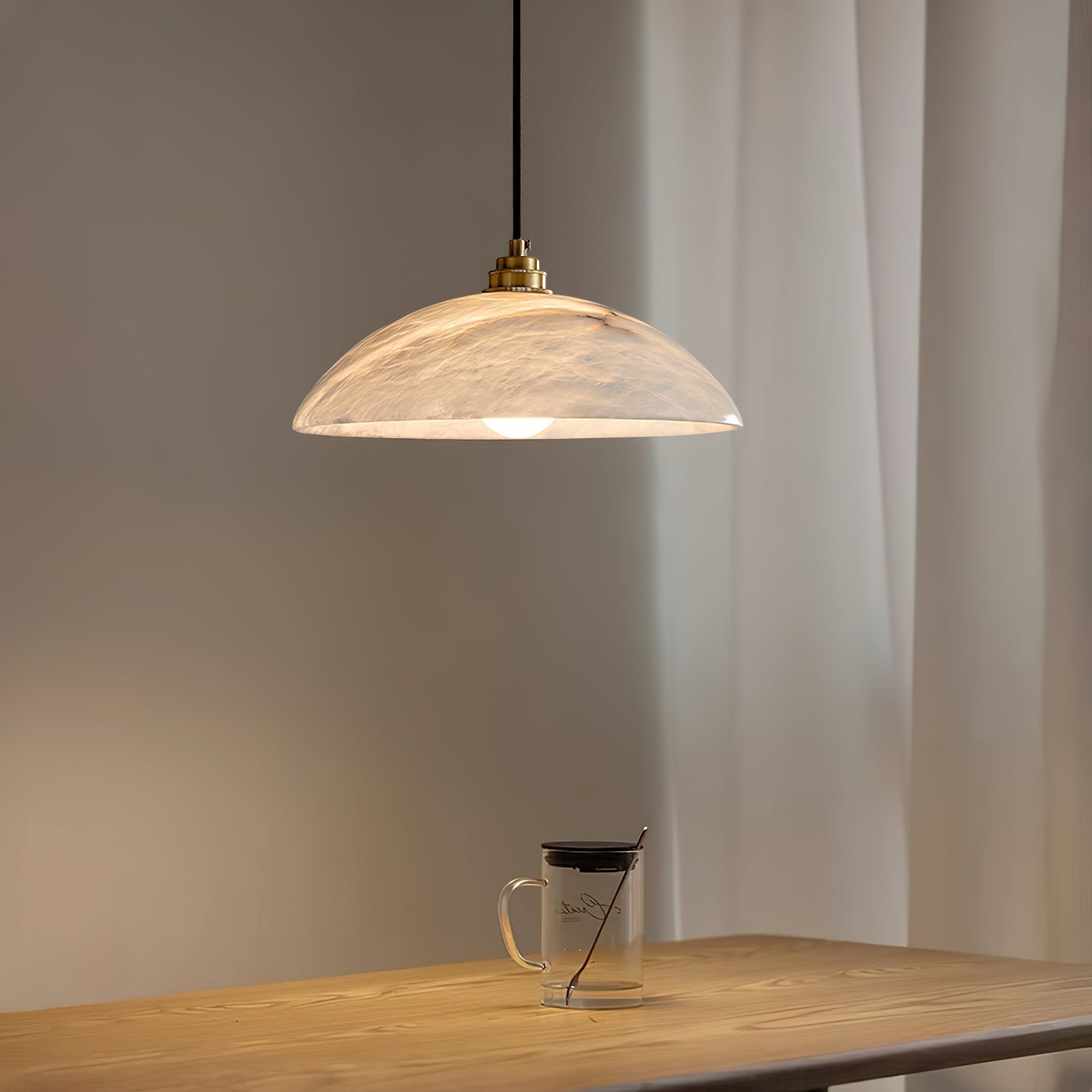 Alabaster Dome Pendant Light - Alabaster globe light, Ambient lighting, Artistic pendant light, Custom lighting, Decorative lighting, Designer lighting, Dining room lighting, High ceiling lighting, High-end lighting, Innovative lighting, Luxury lighting, Modern chandelier, Modern pendant lighting, Sophisticated lighting, Stylish pendant light- Pendant Light1-Luxehomezone