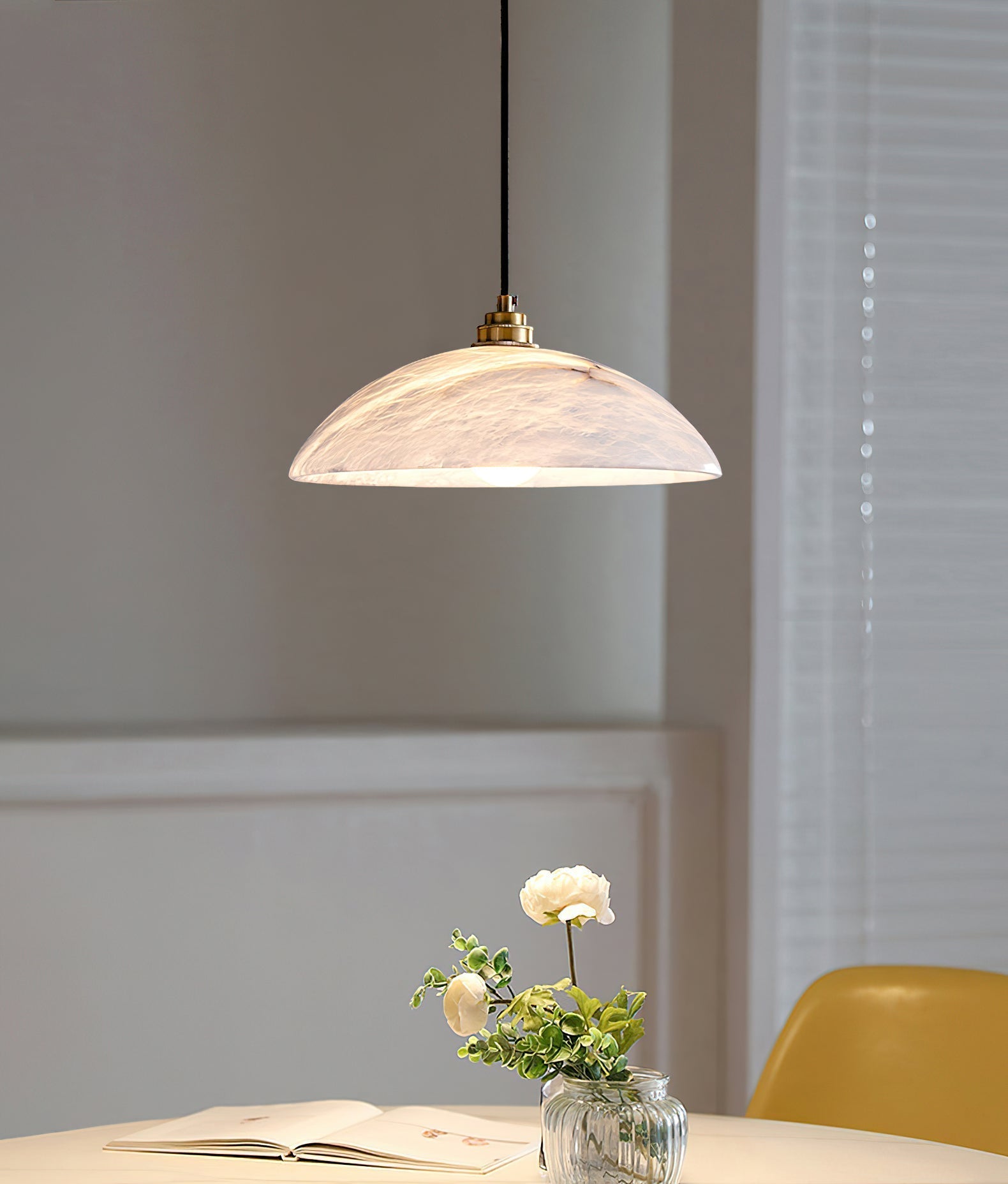 Alabaster Dome Pendant Light - Alabaster globe light, Ambient lighting, Artistic pendant light, Custom lighting, Decorative lighting, Designer lighting, Dining room lighting, High ceiling lighting, High-end lighting, Innovative lighting, Luxury lighting, Modern chandelier, Modern pendant lighting, Sophisticated lighting, Stylish pendant light- Pendant Light1-Luxehomezone