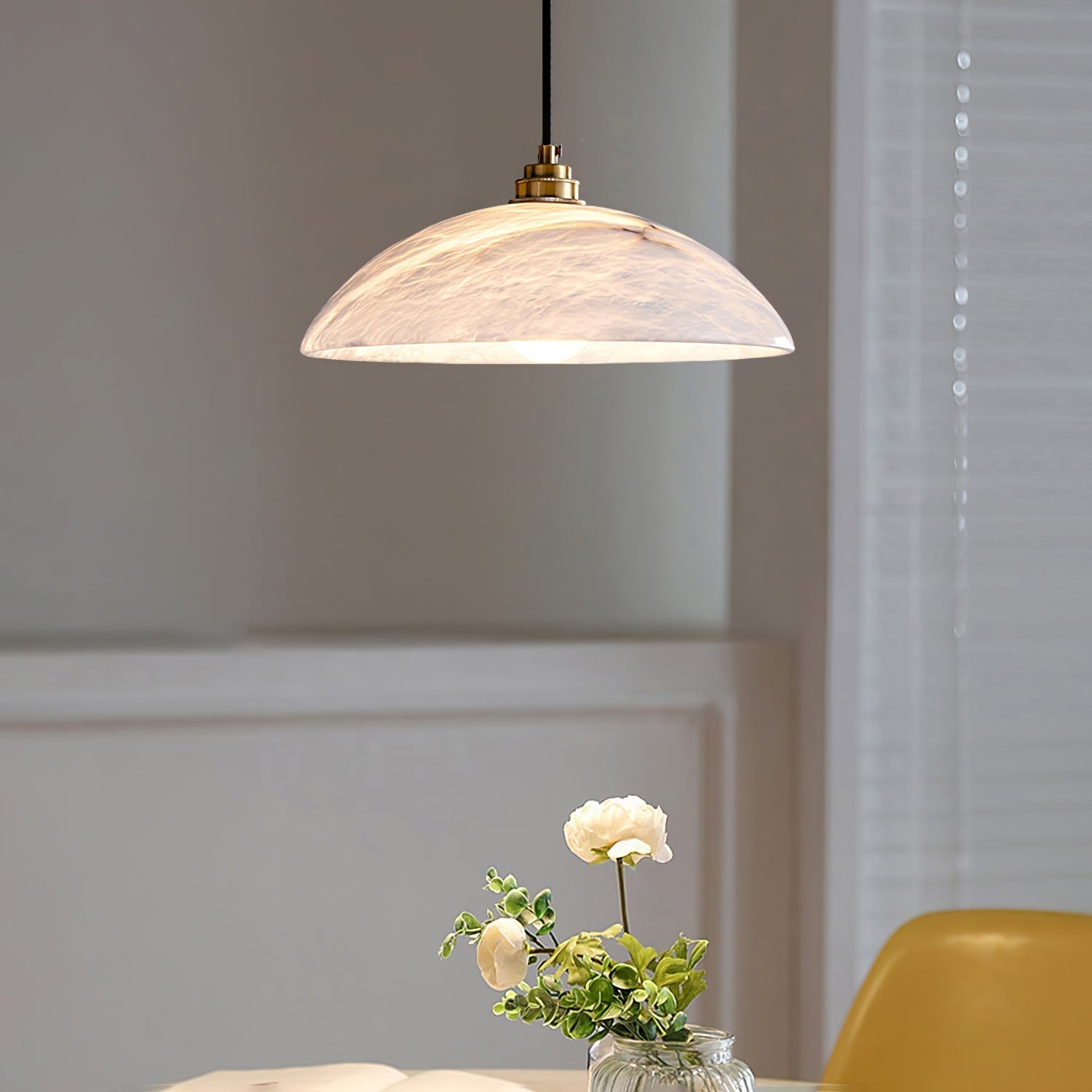 Alabaster Dome Pendant Light - Alabaster globe light, Ambient lighting, Artistic pendant light, Custom lighting, Decorative lighting, Designer lighting, Dining room lighting, High ceiling lighting, High-end lighting, Innovative lighting, Luxury lighting, Modern chandelier, Modern pendant lighting, Sophisticated lighting, Stylish pendant light- Pendant Light1-Luxehomezone
