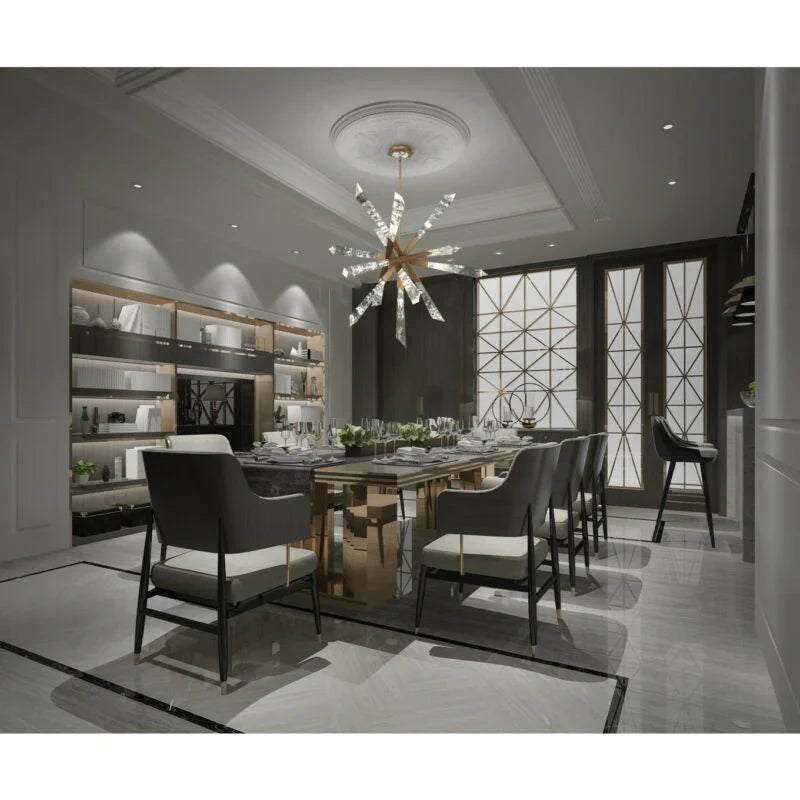 Bergamots LED Pendant 48"W Optic Haze Quartz