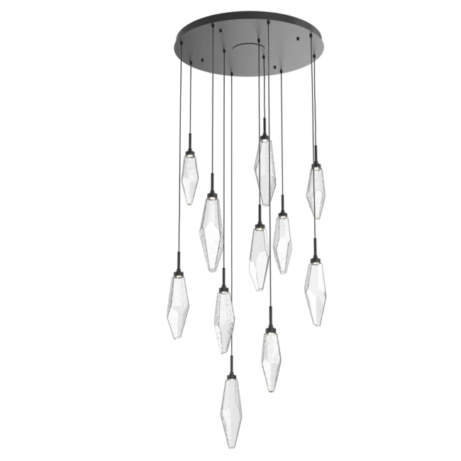 Rock Crystal Cluster Round Chandelier