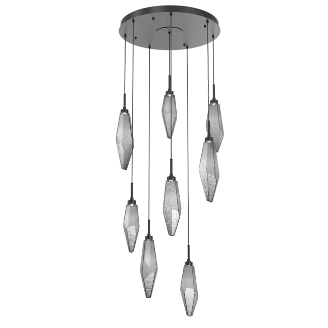 Rock Crystal Cluster Round Chandelier