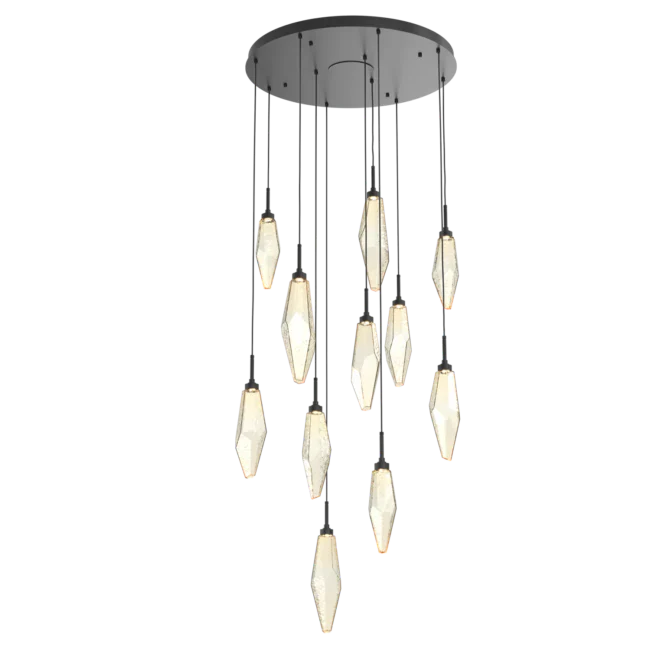 Rock Crystal Cluster Round Chandelier